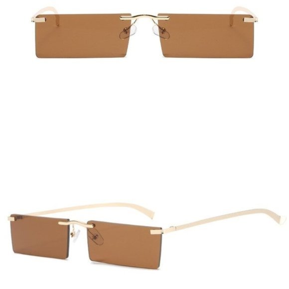 Brown Rimless Sunglasses - Picture 2 of 5